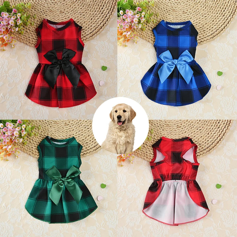 2023 Christmas Plaid Outfit for Dogs