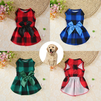 2023 Christmas Plaid Outfit for Dogs