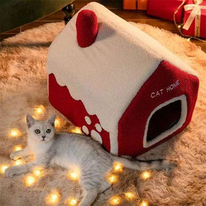 Christmas Pet House Cat Bed -  Soft & Breathable