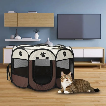 Portable Octagonal Pet Tent Kennel: Foldable Shelter for Pets of all sizes