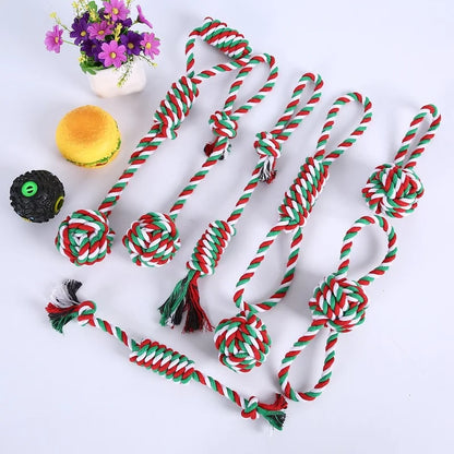 Jingle & Chew: Christmas Dog Toy Bite Rope Set for Festive Fun!