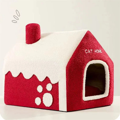 Christmas Pet House Cat Bed -  Soft & Breathable