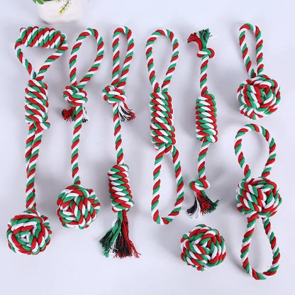 Jingle & Chew: Christmas Dog Toy Bite Rope Set for Festive Fun!