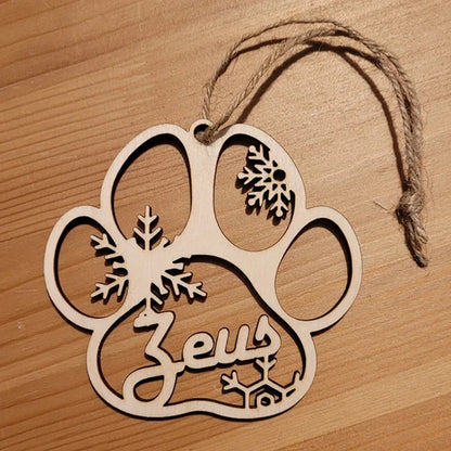 Customized Wooden Paw Christmas Ornaments - Perfect Gift This Holiday Season!