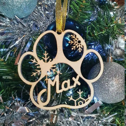 Customized Wooden Paw Christmas Ornaments - Perfect Gift This Holiday Season!