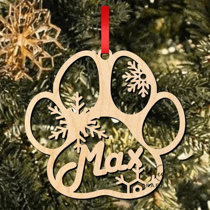 Customized Wooden Paw Christmas Ornaments - Perfect Gift This Holiday Season!