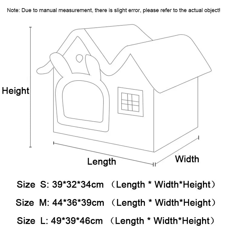 Foldable Cat House Winter Warm Bed